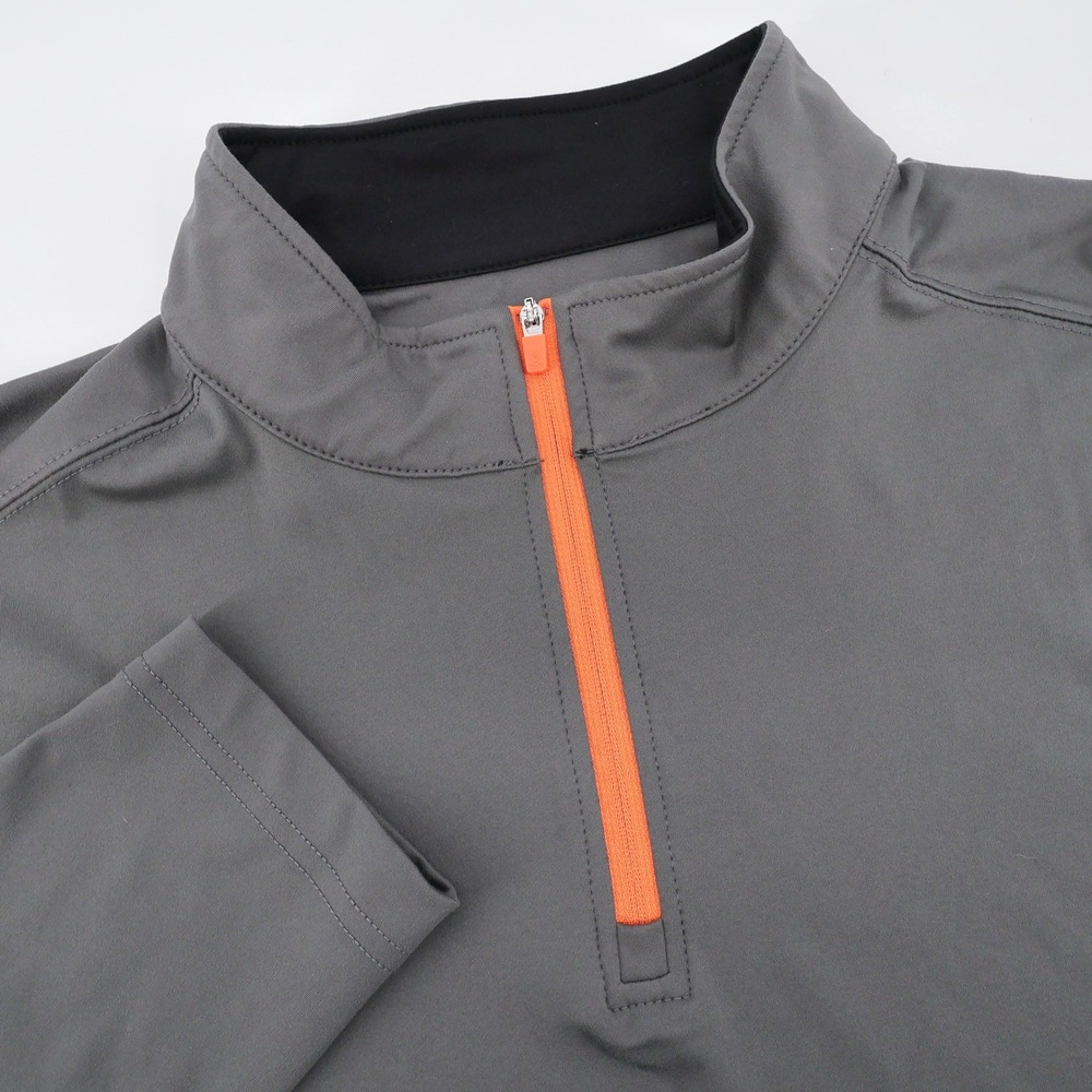 Chubbies Movement 1/4 Quarter Zip Pullover Gray‎ Orange Contrast Mens Large
